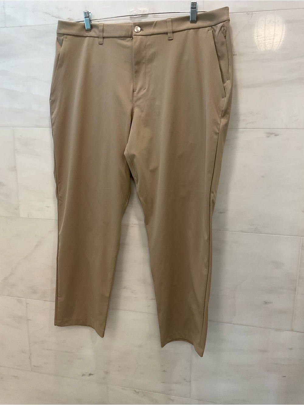 Lululemon ABC Classic Fit 5 pocket Warpstreme Pants - KHAKI TAN size 38x28 T49